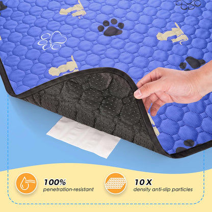WanpeeGoo Washable Pee Pads for Dogs, 4 Pack Absorbent Reusable Training Dog Pads Pet Puppy Pads, Non-Slip Potty Pads for Whelping, Playpen, Crate, Bed, Grey 18"x24"