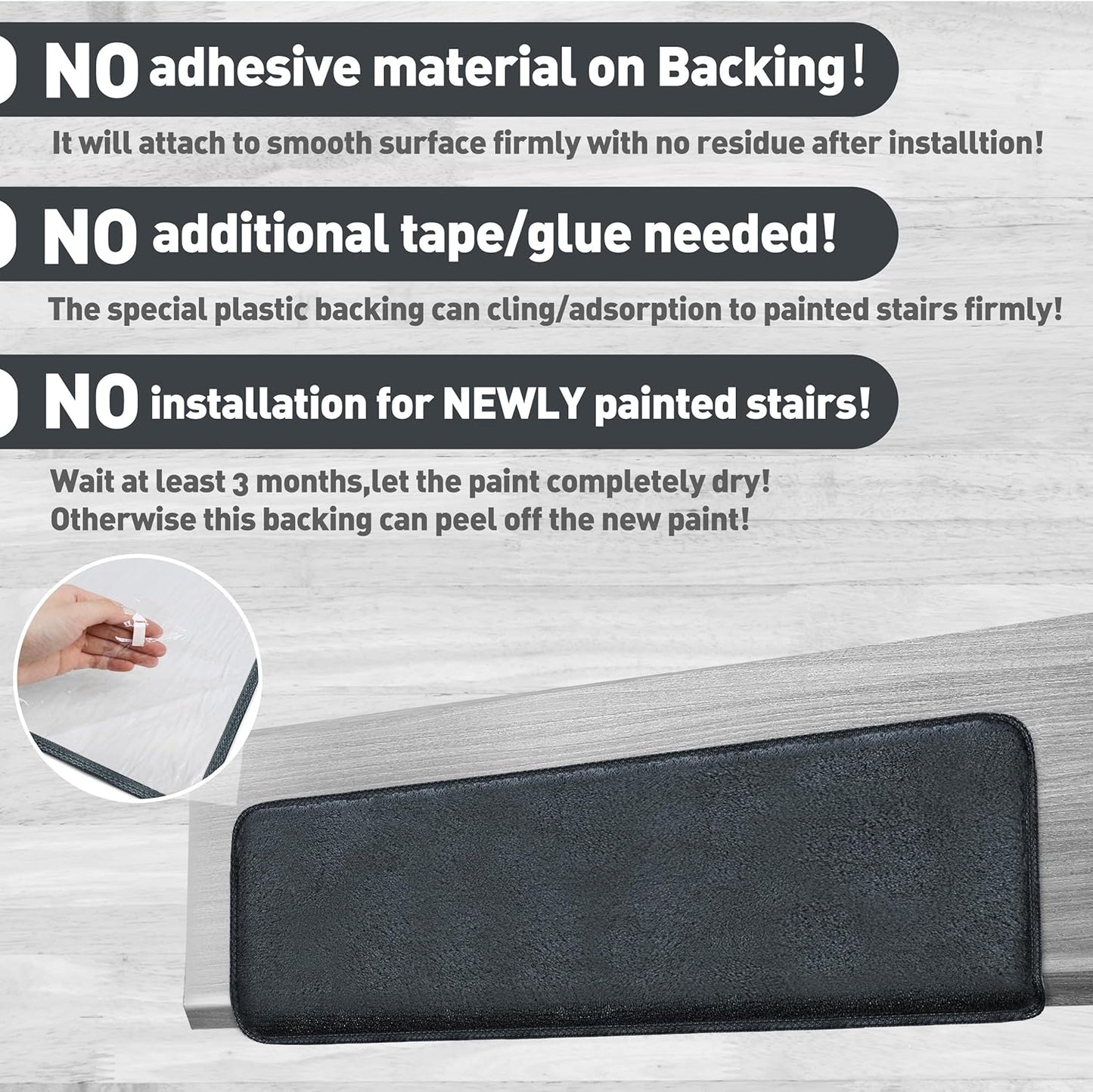 PURE ERA Carpet Stair Treads Ultra Plush 9.5" X 30"Soft Bullnose Indoor Stair Protectors Pet-Friendly Non-Slip Skid Resistant Tape Free Washable Reusable(14 Pieces, Cream Gray)