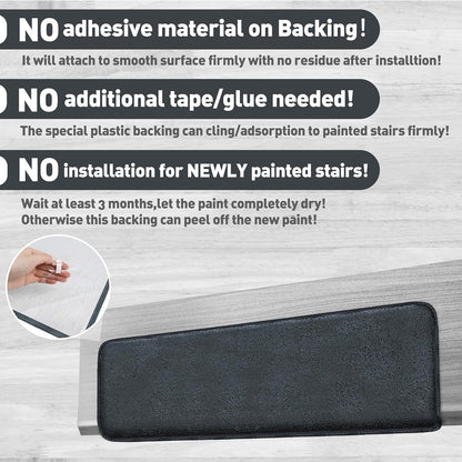 PURE ERA Carpet Stair Treads Ultra Plush 9.5" X 30"Soft Bullnose Indoor Stair Protectors Pet-Friendly Non-Slip Skid Resistant Tape Free Washable Reusable(14 Pieces, Cream Gray)