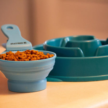 MeasureMate Pet Food Scoops with Bag Clip for Dog and Cat - 3-in-1 Multi-Function Collapsible Food Measuring Cup - 1 Cup Capacity, 8oz, Green - Dishwasher Safe