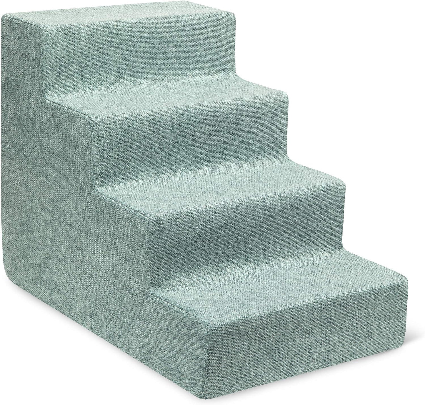 Best Pet Supplies Dog Stairs & Steps - Foam Steps for Small Dogs & Cats, Non-Slip Indoor Balanced Pet Step Support, Dog Ramp, No Assembly, Ash Gray Linen, 2-Step (12-inch Height)