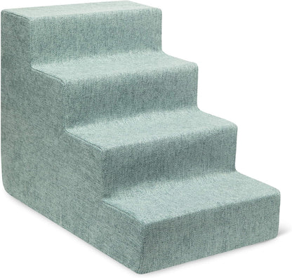 Best Pet Supplies Dog Stairs & Steps - Foam Steps for Small Dogs & Cats, Non-Slip Indoor Balanced Pet Step Support, Dog Ramp, No Assembly, Ash Gray Linen, 2-Step (12-inch Height)