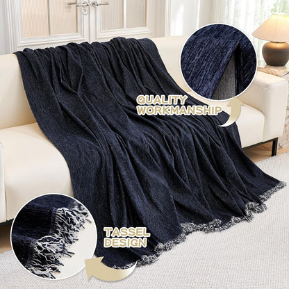 MYSKY HOME Couch Cover for Dogs, Washable Couch Covers, Non Slip Sofa Cover, Couch Cover 2 Cushion Sofa Dogs Furniture Protector with Tassels, Chenille Sofa Slipcover for Pets, 71"x118", Dark Grey