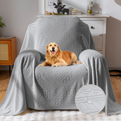 Waterproof Couch Cover, Reversible, Pet-Friendly, Washable and Anti-Slip Couch Covers for Sofa Protection with 3 Cushions, Sofa Slipcovers for Dogs and Cats (71×118in/Brown)
