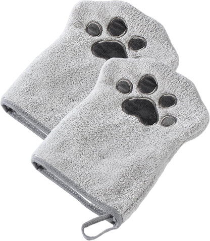 Muddi Mitt Microfiber Reusable Pet Wipes Grooming Towel Glove | Machine-Washable, Soft, Double-Sided Bath Mitt Replaces Wipes | Dirt Odor Removal | Gentle Paw Coat Cleaner | Dogs & Cats (Single Mitt)