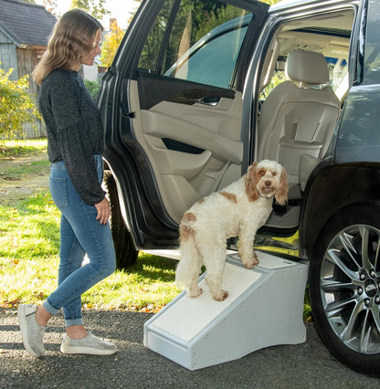 Pet Gear Stramp Stair and Ramp Combination for Dogs/Cats, Easy Step, Lightweight/Portable, Sturdy, Easy Assembly (No Tools Required) 1 Model, Coffee Bean