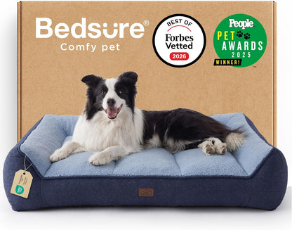 Bedsure SupportMax™ XL Pro Orthopedic Dog Beds Large Sized Dog - Extra Thick Supportive Dogs Couch with Waterproof Washable Cover, Extra Large Comfort Pet Sofa with Sherpa & Nonskid Bottom, Grey, 45"