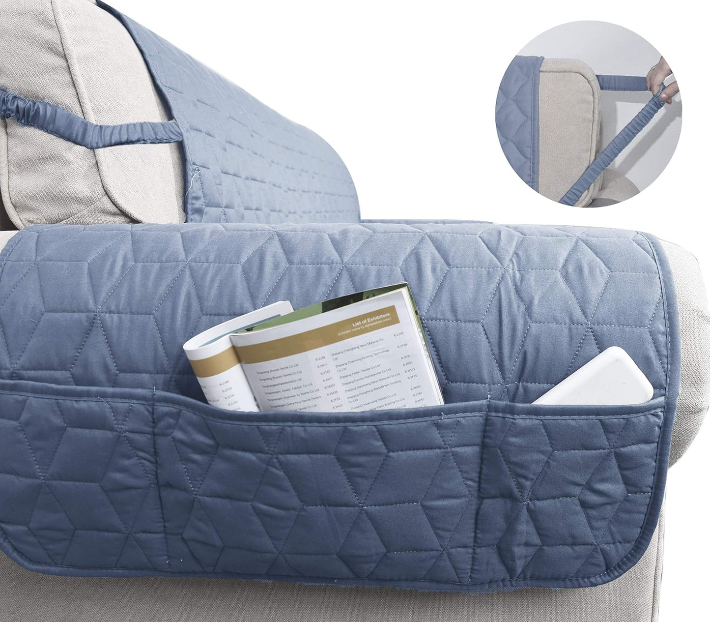 Ameritex Couch Sofa Slipcover 100% Waterproof Nonslip Quilted Furniture Protector for Dogs, Children, Pets, Machine Washable (Beige, 68")