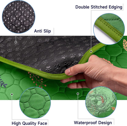Sunheir Washable Pee Pads for Dogs Large 48" x 48" 2-Pack Reusable Puppy Pads Pet Training Pads, Absorb Dog Mats, Whelping Pad, Non-Slip Protects Against Urine Leakage (Leaves - Deep Grey, 48x48)
