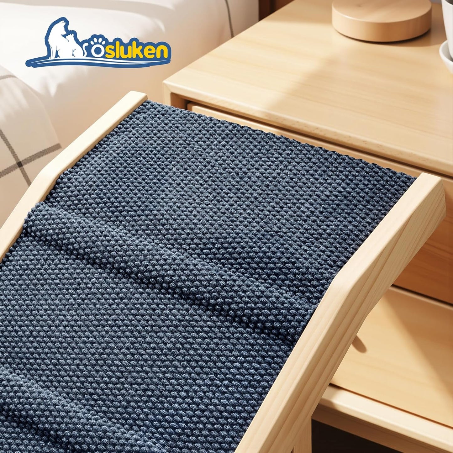 𝟐𝟎𝟐𝟔 𝐔𝐩𝐠𝐫𝐚𝐝𝐞𝐝 Dog Ramp for Bed, 64" Long Foldable Pet Ramp for Small Large Dogs, Dog Ramps for High Beds Car, High Traction with Platform 6 Adjustable Heights 24" to 30" Up to 220LBS Black