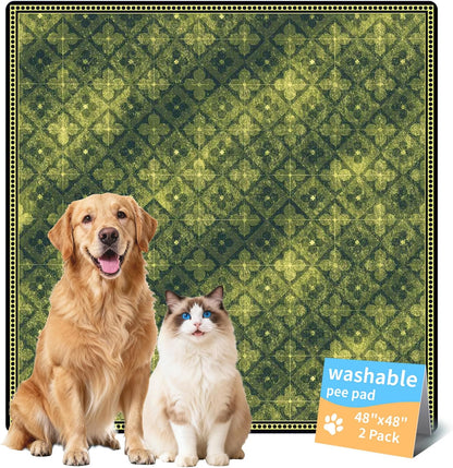 Washable Pee Pads for Dogs, Reusable Puppy Potty Training Pads, Ultra-Absorbent Thick Waterproof Leak-Proof Non-Slip Pads & Mat for Crate, Playpen, Floor, Whelping & Housebreaking , 2 Pack 18"x24"