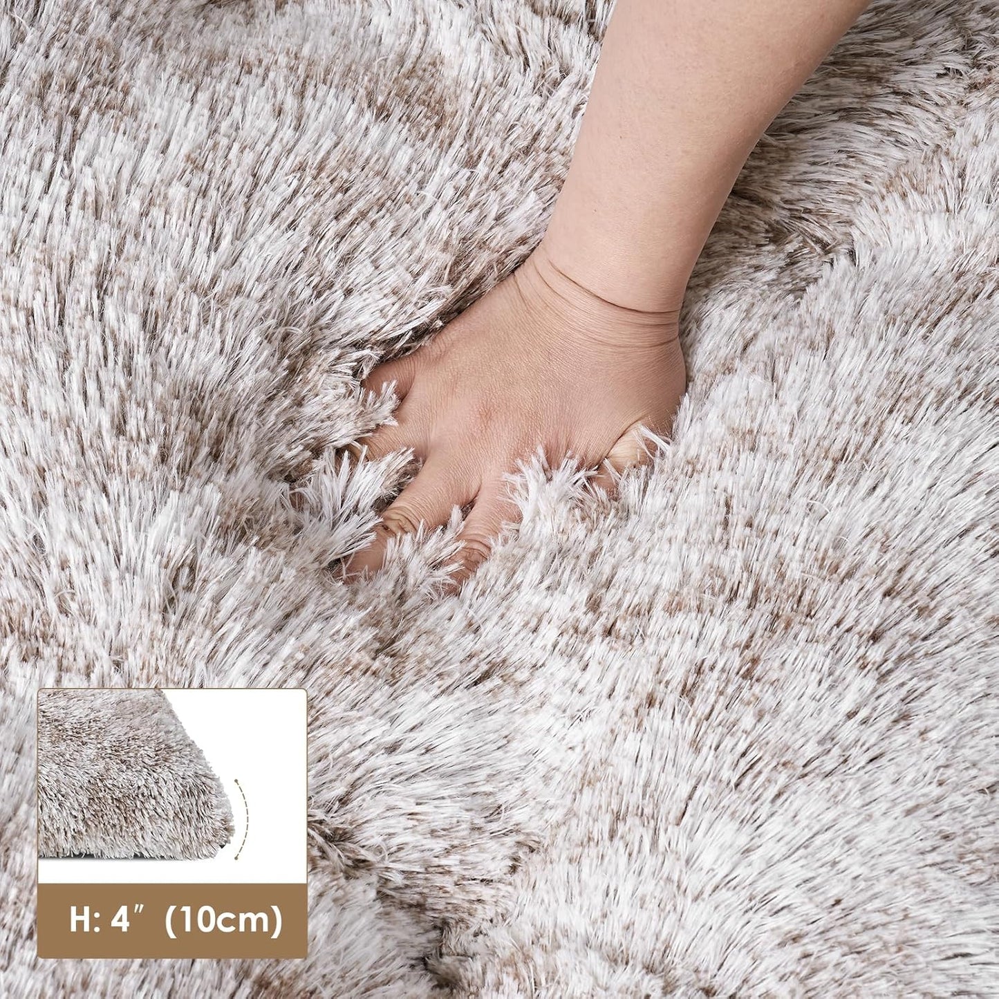EHEYCIGA Fluffy Dog Crate Bed for Medium Dogs, Plush Faux Fur Crate Pad, Calming Anti Anxiety Medium Dog Bed, Washable Soft Warm Crate Mat with Non-Slip Bottom