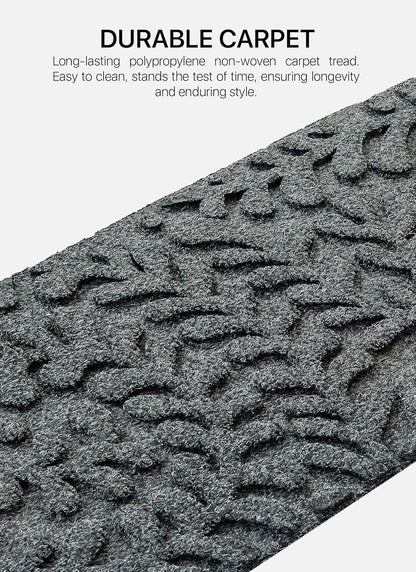 FINEHOUS Outdoor Stair Treads Non-Slip 35”x10” (6-Pack) – Carpet Treads with Rubber Backing Diamond Grey