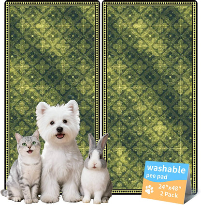 Washable Pee Pads for Dogs, Reusable Puppy Potty Training Pads, Ultra-Absorbent Thick Waterproof Leak-Proof Non-Slip Pads & Mat for Crate, Playpen, Floor, Whelping & Housebreaking , 2 Pack 18"x24"