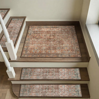 sarben Non Slip Stair Treads for Wooden Steps 15PCS - 8"x30" Indoor Safety Carpet, Edging Mats with TPE Adhesive Backing, Pet and Elderly Friendly Stair Rugs (Taupe) - Colors B