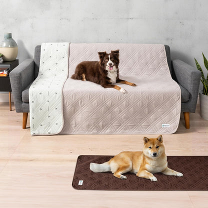 PetAmi Waterproof Couch Cover for Dogs, Reversible Furniture Cover Sofa Protector for Pet Cat Bed, Washable Blanket Dog Cover for Couch Seat, 52x82 Gray