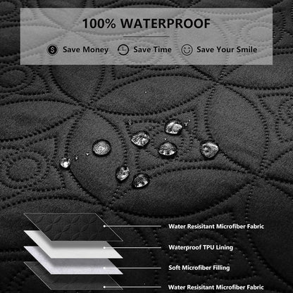 Waterproof Dog Blanket, 30x30 inches Small Pet Couch Covers for Sofa, Chair Bed Furniture Protector from Dogs Washable and Reversible-Lightgrey+Darkgrey