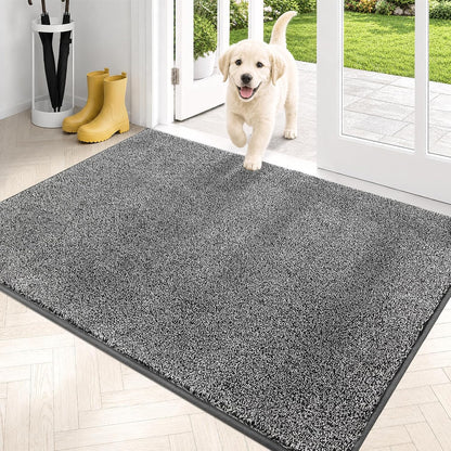 PURRUGS Dirt Trapping Door Mat 20" x 31.5", Non-Slip Machine Washable Entryway Rug, Dog Doormat, Indoor Front Door Mat, Super Absorbent Entry Rug for Muddy Shoes & Paws, Bluish Grey-Black