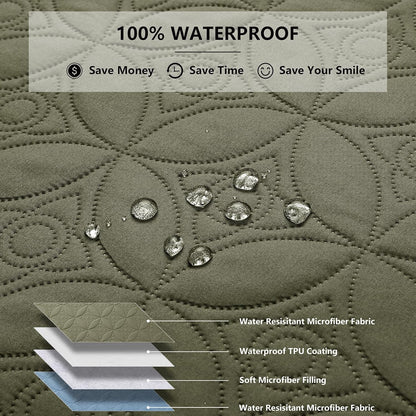Waterproof Dog Blanket, 30x30 inches Small Pet Couch Covers for Sofa, Chair Bed Furniture Protector from Dogs Washable and Reversible-Lightgrey+Darkgrey