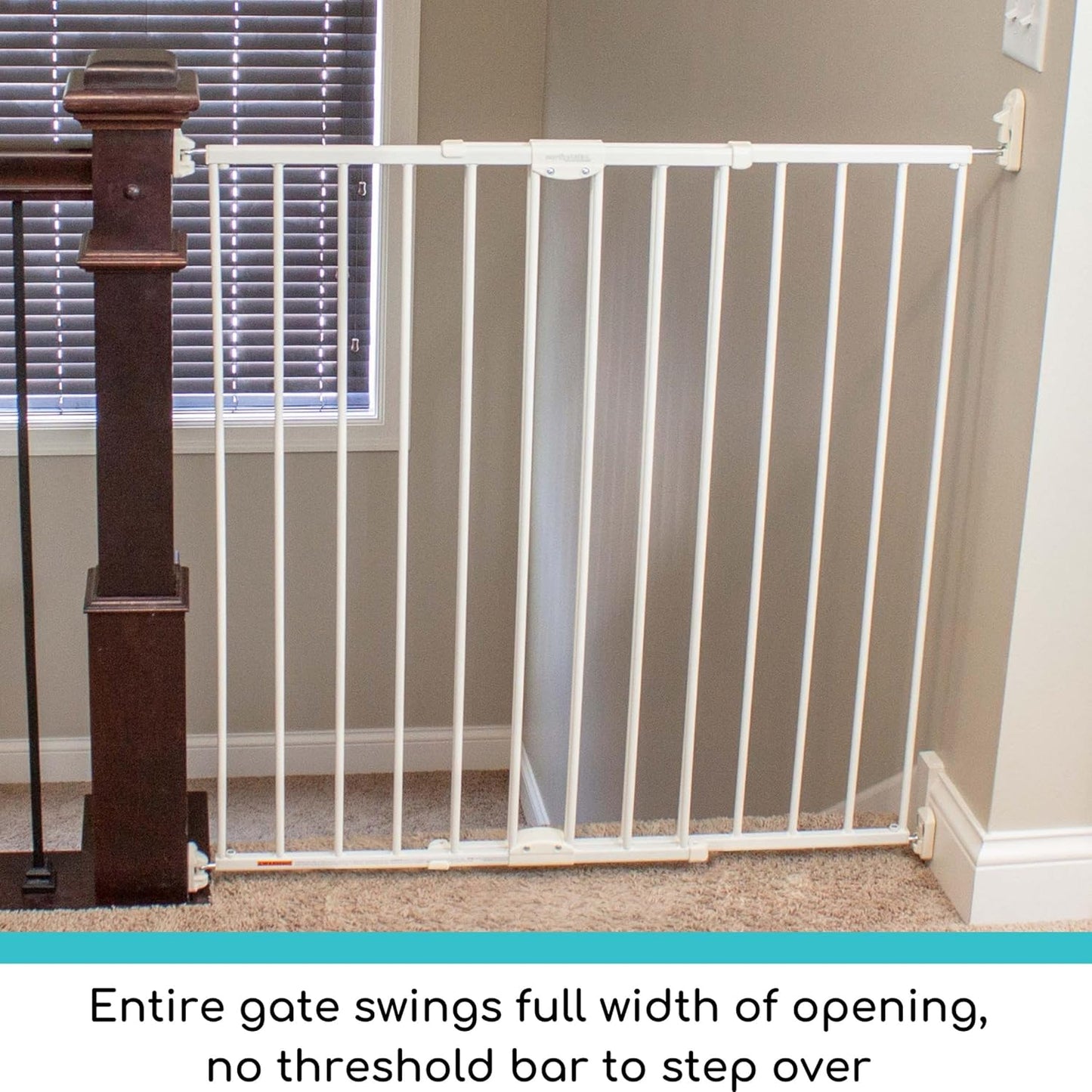 Toddleroo by North States - Easy Swing & Lock Baby Gate Series 2: Hardware Mounted Metal Safety for Stairs & Doorways - Adjustable 28.68 to 47.85 Inches Wide - 31 Inches Tall - Matte Bronze