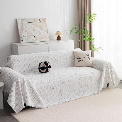 MYSKY HOME Couch Cover for Dogs, Washable Couch Covers, Non Slip Sofa Cover, Couch Cover 2 Cushion Sofa Dogs Furniture Protector with Tassels, Chenille Sofa Slipcover for Pets, 71"x118", Dark Grey