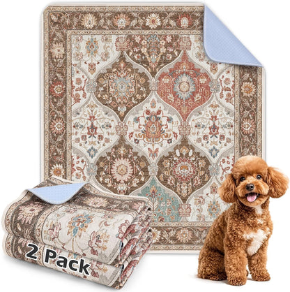 INVENHO Washable Pee Pads for Dogs 72"x72" Reusable Dog Pads Extra Large Upgrade Non-Slip Dog Pee Pads Heavy Absorbency Puppy Pee Pads Quick Dry Whelping Pads/Waterproof Puppy Training Pad