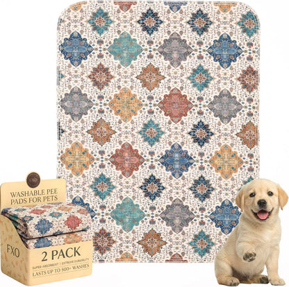 Washable Pee Pads for Dogs,Great Urine Absorbent Reusable Puppy Training Pads,Waterproof,Leak-Proof & Non-Slip Potty Pads for Whelping,Crate，Playpen，Bed.(Green Floral, 18" x24" )