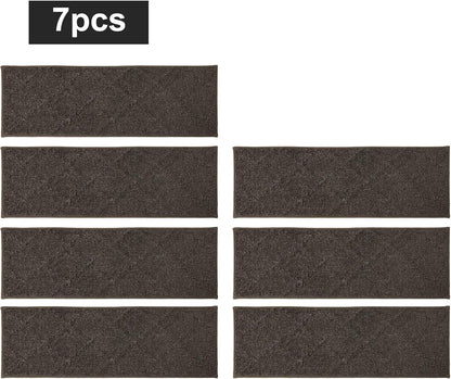 COSY HOMEER Edging Stair Treads Non-Slip Carpet Mat 28inX9in Indoor Stair Runners for Wooden Steps, Edging Stair Rugs for Kids and Dogs, 100% Polyester TPE Backing (7pc, Beige)