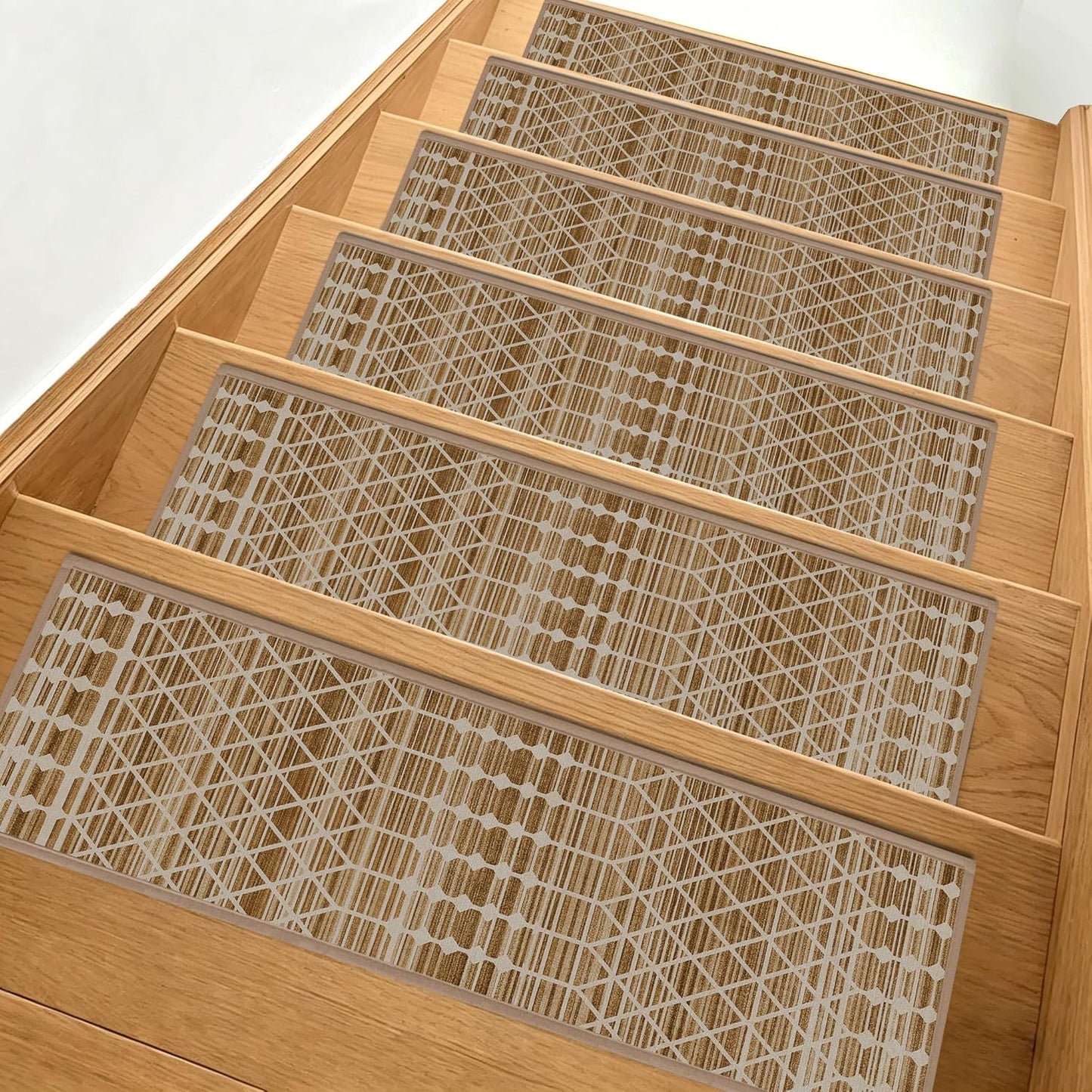 Non-Slip Stair Treads for Wooden Steps 15pcs,8"x30" Stair Carpet Treads for Indoor Use,Peel and Stick Stair Runners,Washable Reusable Adhesive Backing,Pet-Friendly Stair Capet for Kids,Elders,Dogs