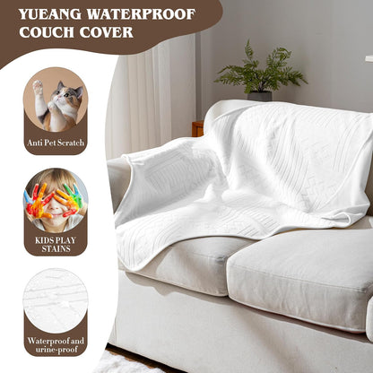 Waterproof Couch Cover, Reversible, Pet-Friendly, Washable and Anti-Slip Couch Covers for Sofa Protection with 3 Cushions, Sofa Slipcovers for Dogs and Cats (71×118in/Brown)