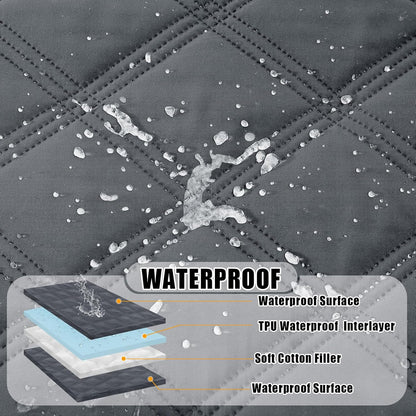 Smiry Waterproof Dog Bed Cover Blanket 30x70, Soft Reversible Pet Blanket, Washable Leakproof Cats Dogs Couch Cover for Sofa, Couch, Furniture, Grey/Dark Grey