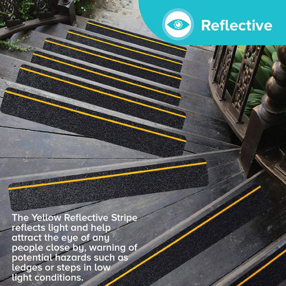 LifeGrip Stair Treads Non-Slip (15PCS), Anti Slip Transparent Stair Treads Tape for Indoor Wooden Step (4"X30"X15P-Treads)