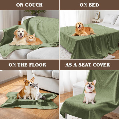 Waterproof Couch Cover, Reversible, Pet-Friendly, Washable and Anti-Slip Couch Covers for Sofa Protection with 3 Cushions, Sofa Slipcovers for Dogs and Cats (71×118in/Brown)