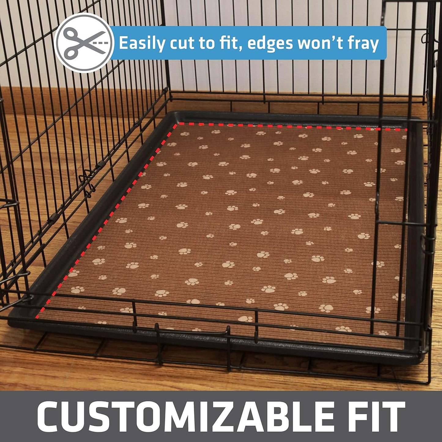 Drymate Dog Crate Mat Liner, Absorbs Urine, Waterproof, Non-Slip, Washable Puppy Pee Pad for Kennel Training - Use Under Pet Cage to Protect Floors, Thin Cut to Fit Design (USA Made) (LGrey)(29"x48")