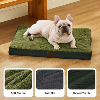 Bedsure Dog Beds Large Sized Dog - Comfy Flat Pet Beds with Removable Washable Cover, Orthopedic Egg Crate Foam Puppy Mat, Suitable for Pet Up to 65 lbs