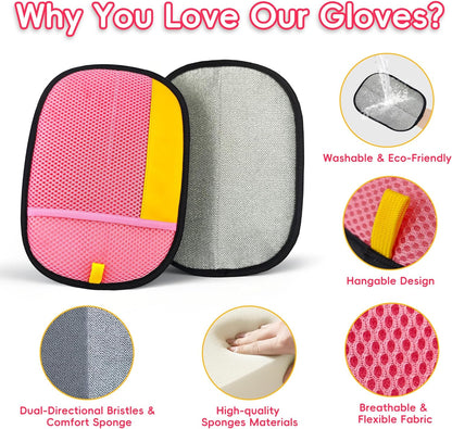 Pet Hair Removal Glove, Magic Brush Electrostatic Mitt, Pet Hair Remover Tool for Dog & Cat, Reusable Pet Hair Gloves Pet Grooming Needs, Fur Remover for Couch, Clothing, Carpet & Car Seat