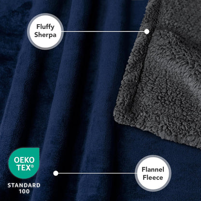 PetAmi Waterproof Dog Blanket for Couch, Large 60x40, Pee Proof Sherpa Fleece Reversible Pet Throw, Furniture Protector for Bed Sofa Kennel, Soft Washable Cover for Medium Dogs Cats, Grey Sherpa