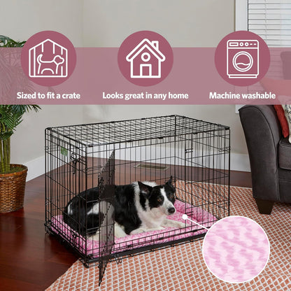 MidWest Homes for Pets QuietTime Dog Bed - White Fleece Bolster, Ultra-Soft and Machine Washable, Fits 24-Inch Crates and Carriers, for Small Breed Dogs