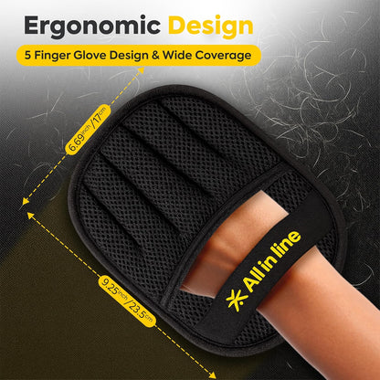 Pet Hair Removal Glove for Dogs & Cats | Upgraded Reusable Electrostatic Grooming Glove with Bonus Shedding Brush & Detangling Comb | Hair Remover for Clothes, Sofa, Carpet, beds, & Car Seats