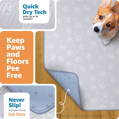 IMPROVIA® Reusable Puppy Pad – Waterproof, Extra-Absorbent, Washable Pee Pad for Dog Training, Whelping, & More – Protect Your Floors & Pet with Quick-Drying Potty Pad (Paws & Hearts, Small 18"x24")