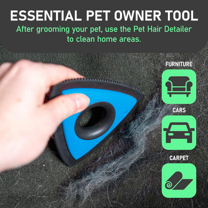 Maxpower Planet Hair Brush - Double Sided Shedding, Dematting Undercoat Rake for Dogs and Cats - Extra Wide Dog Grooming Brush, Reduce Shedding by 95%, Turquoise