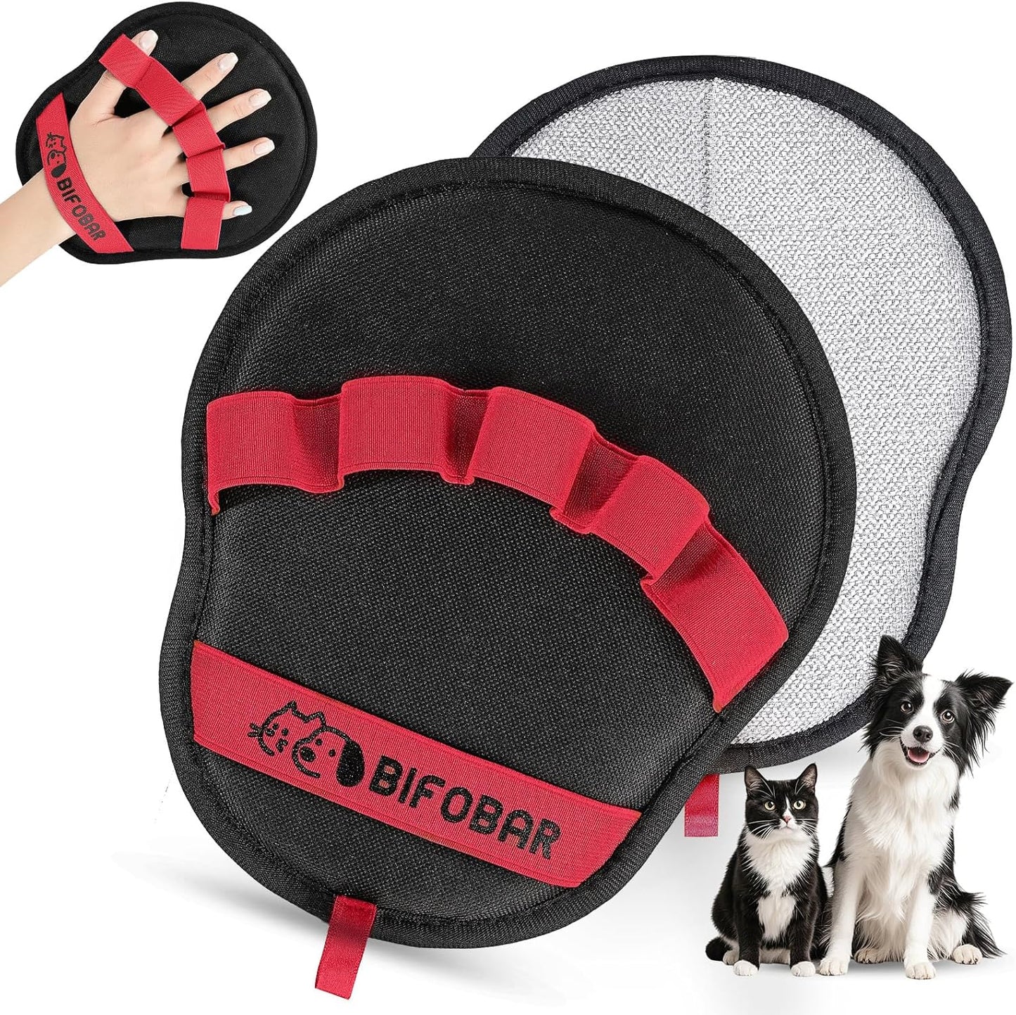 Pet Hair Removal Glove - Magic Brush Electrostatic Mitt for Dogs & Cats, Reusable Grooming Gloves - Dog Hair Remover Tool with 5-Finger Design for Couch, Carpet, Furniture, Laundry & Clothing