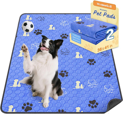 WanpeeGoo Washable Pee Pads for Dogs, 4 Pack Absorbent Reusable Training Dog Pads Pet Puppy Pads, Non-Slip Potty Pads for Whelping, Playpen, Crate, Bed, Grey 18"x24"