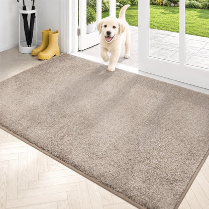 PURRUGS Dirt Trapping Door Mat 20" x 31.5", Non-Slip Machine Washable Entryway Rug, Dog Doormat, Indoor Front Door Mat, Super Absorbent Entry Rug for Muddy Shoes & Paws, Bluish Grey-Black