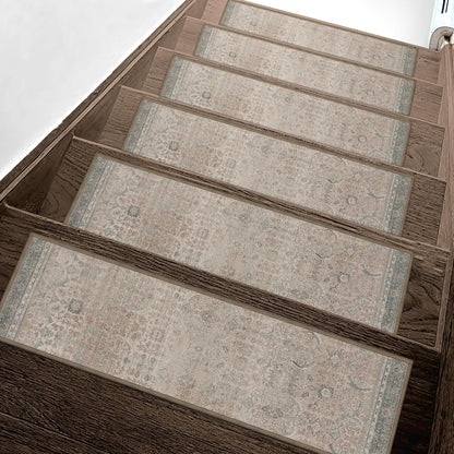 sarben Non Slip Stair Treads for Wooden Steps 15PCS - 8"x30" Indoor Safety Carpet, Edging Mats with TPE Adhesive Backing, Pet and Elderly Friendly Stair Rugs (Taupe) - Colors A