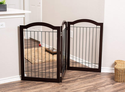 Internet's Best Wire Dog Gate with Arched Top - 4 Panel - 30" Tall - White
