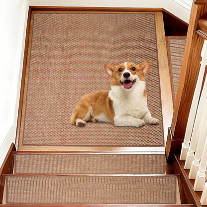 Carpet Stairs Runner for Wood Stairs, 8"x 30",Reusable Washable Self-Stick Stair Treads, for Indoor Steps, Non Slip for Kids Elders and Pets Stair Mats Residue Free, Grey 15-Pack