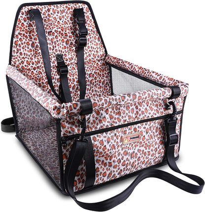 Petbobi Small Dog Car Seat, Dog Car Booster Seat for Small Medium Dogs 5-15 lbs, Foldable Front Seat Safety with Sturdy PVC Tube Frame, Breathable Mesh, Grey