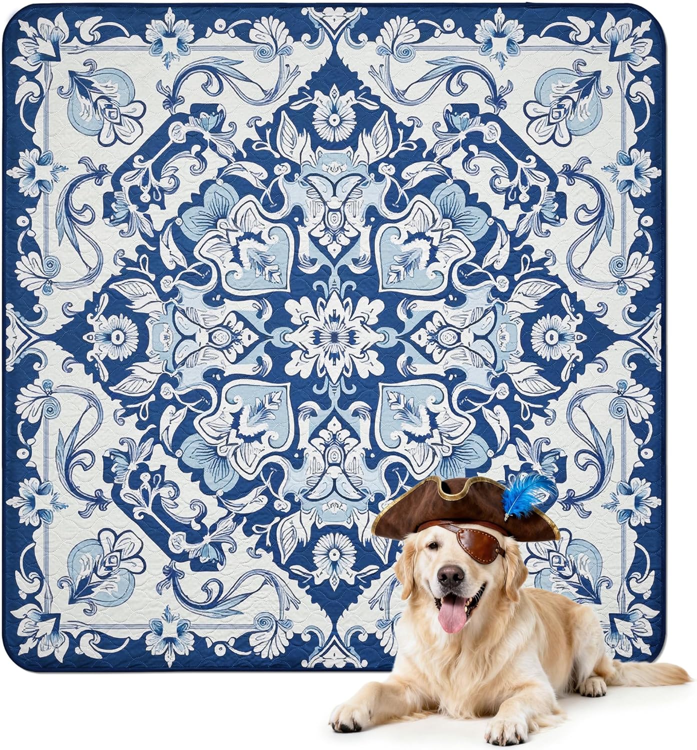 FXW Washable Pee Pads for Dogs, Puppy Pads with Super Absorbent, Specifically Designed for FXW Rollick/Homeplus 24inch 6 Panels Dog Playpen, 39" x 63" Rectangle, Khaki, 1 Pack