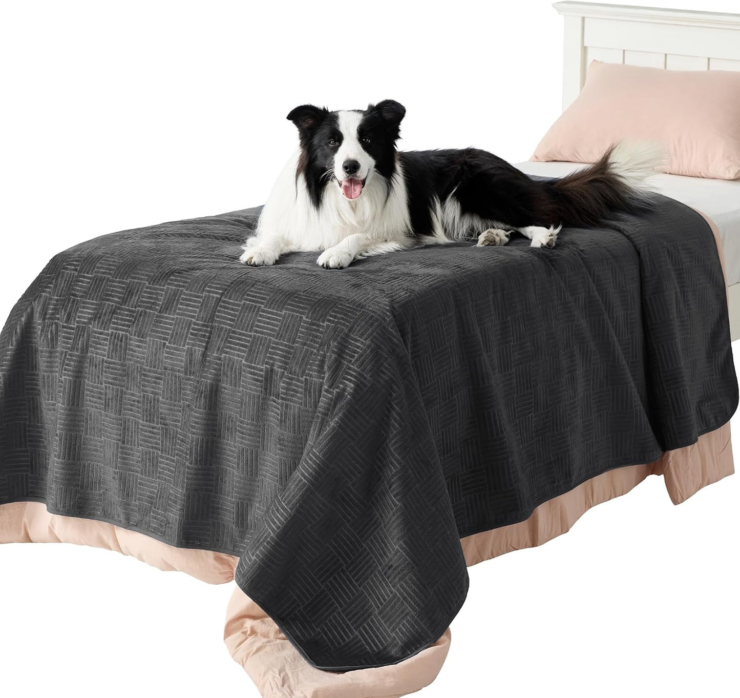 Bedsure Waterproof Couch Cover for Dogs Washable - Waterproof Blanket for Large Dogs Couch Sofa Bed Cozy, Lightweight Furniture Protector for Pet Cat Quick Drying, Ash Grey, 52x82IN